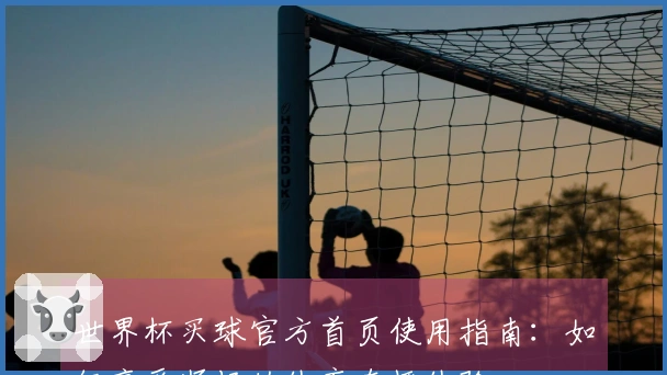 世界杯买球官方首页使用指南：如何享受顺畅的体育直播体验